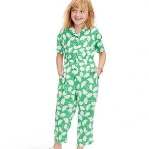 Diane Von Furstenberg for Target - Kids Green Ginkgo Print Jumpsuit (XS 4/5)